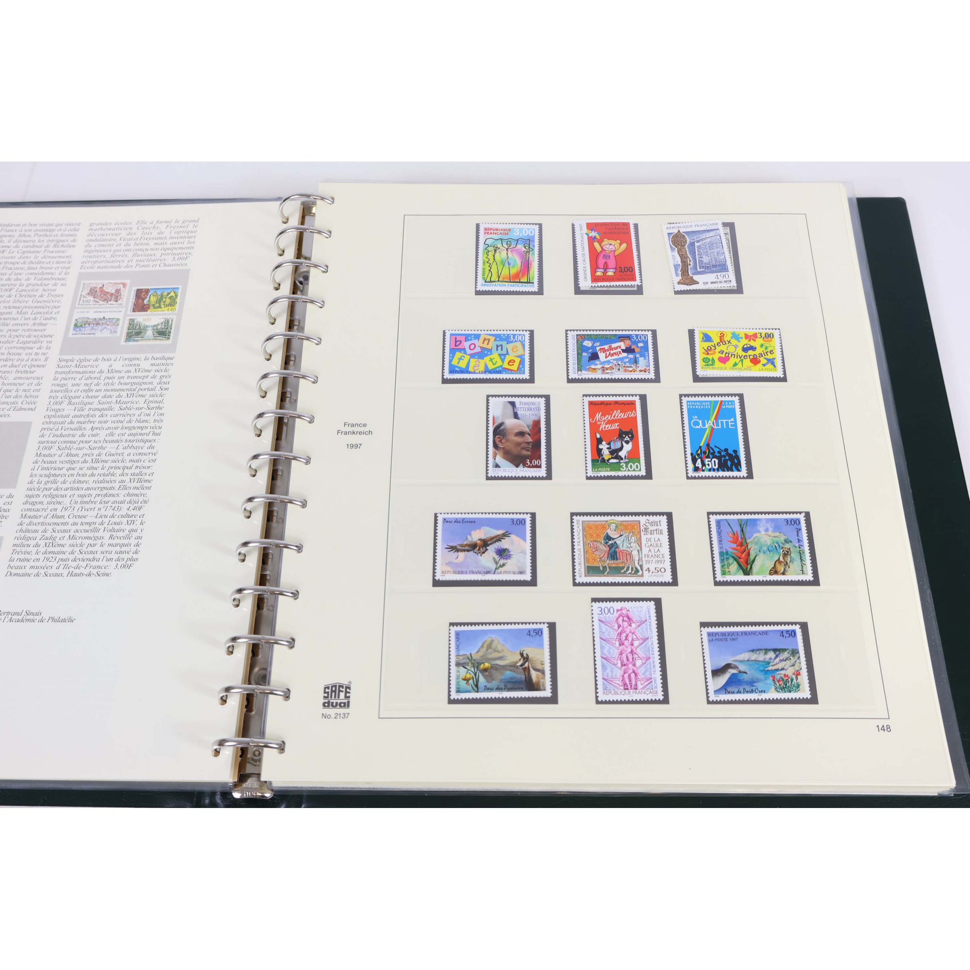 FRANCE COLLECTION DE TIMBRES NEUFS DE 1997 À 1999 FAC 1043 FFr CLASSEUR SAFE