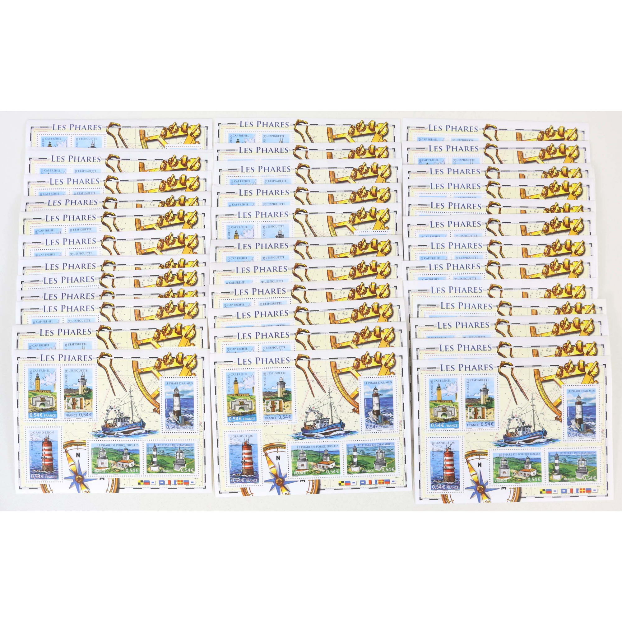 LOT 60 BLOCS N° 114 LES PHARES TIMBRES NEUFS** 0.54€ X 6 VALEUR FACIALE 194.40€