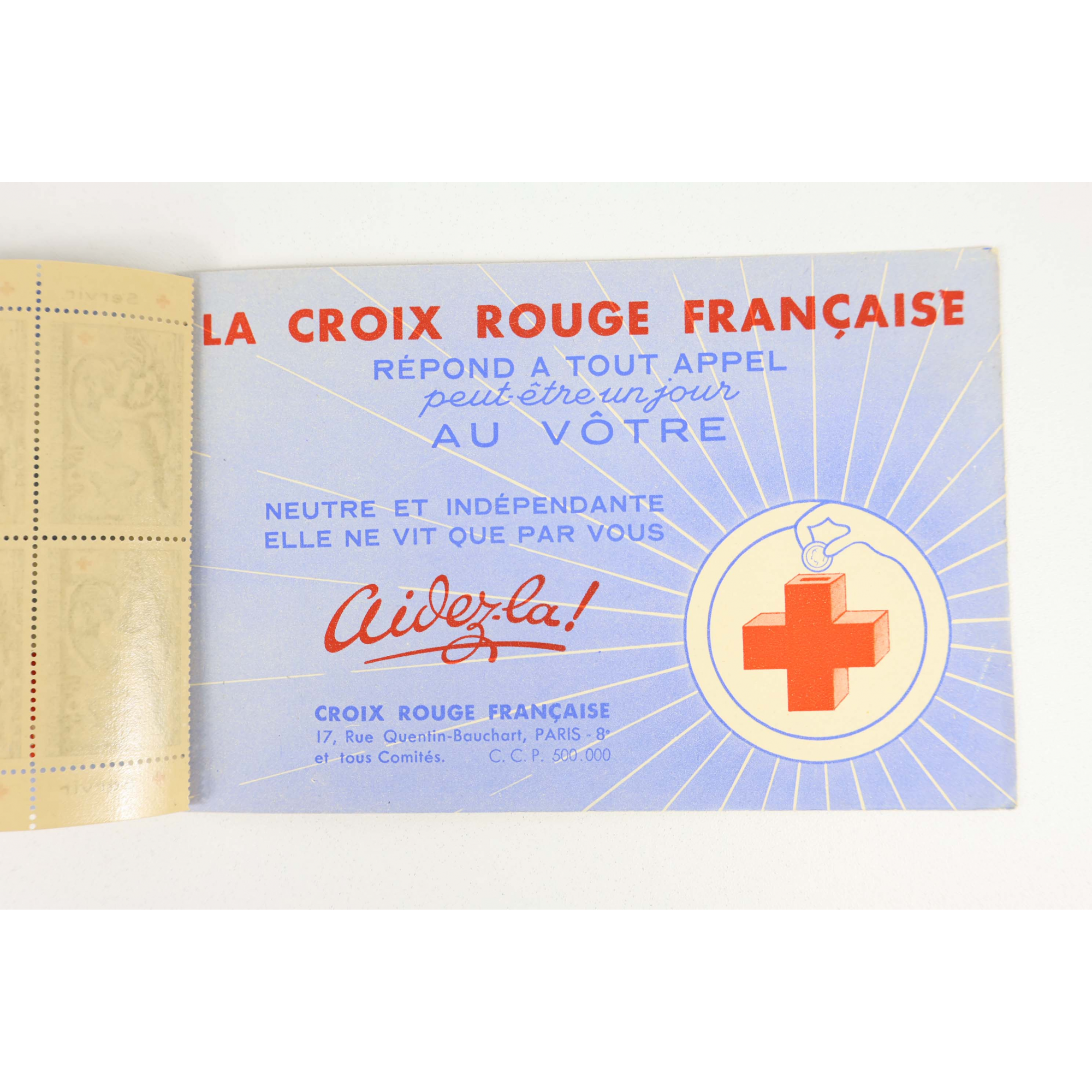 FRANCE CARNET CROIX-ROUGE DE 1952 TIMBRES NEUFS** BELLE QUALITÉ COTE 550€