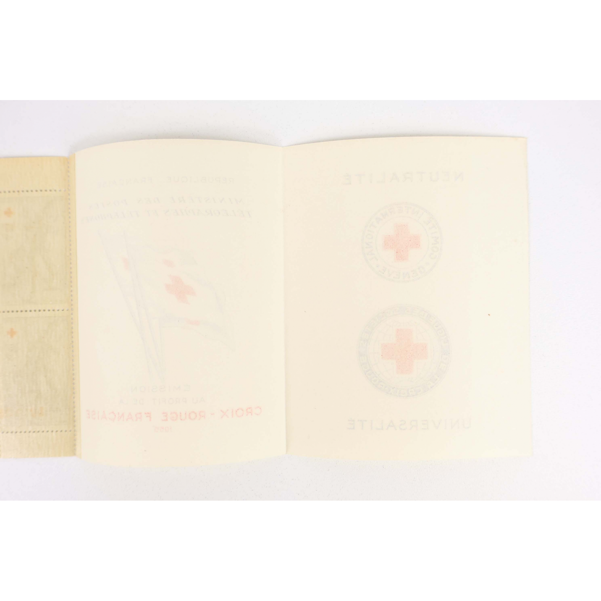 FRANCE CARNET CROIX-ROUGE DE 1955 TIMBRES NEUFS** AVEC BELLES GOMMES COTE 450€
