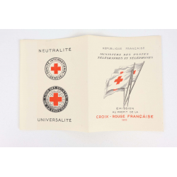 FRANCE CARNET CROIX-ROUGE DE 1955 TIMBRES NEUFS** AVEC BELLES GOMMES COTE 450€