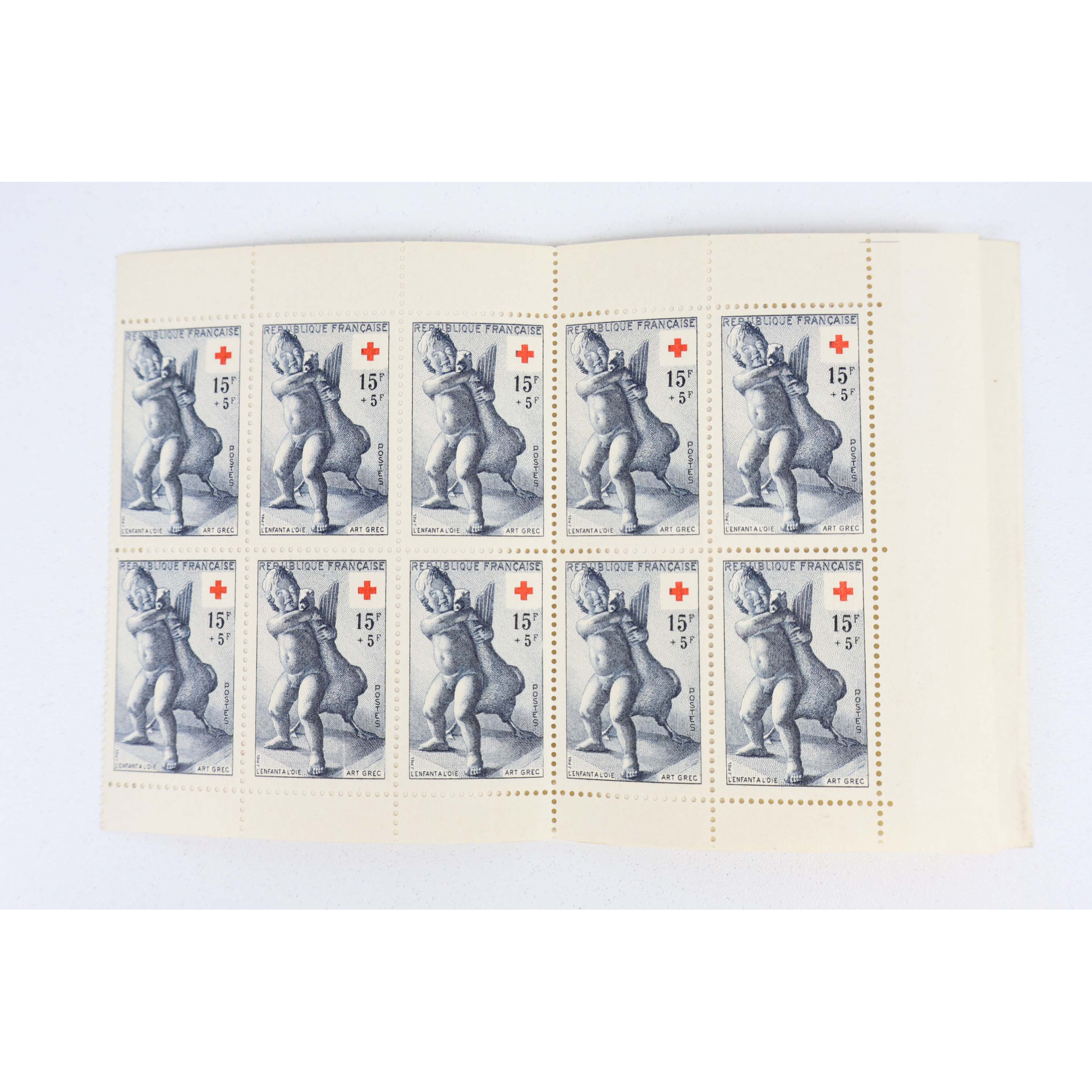 FRANCE CARNET CROIX-ROUGE DE 1955 TIMBRES NEUFS** EXCELLENTE QUALITÉ COTE 450€
