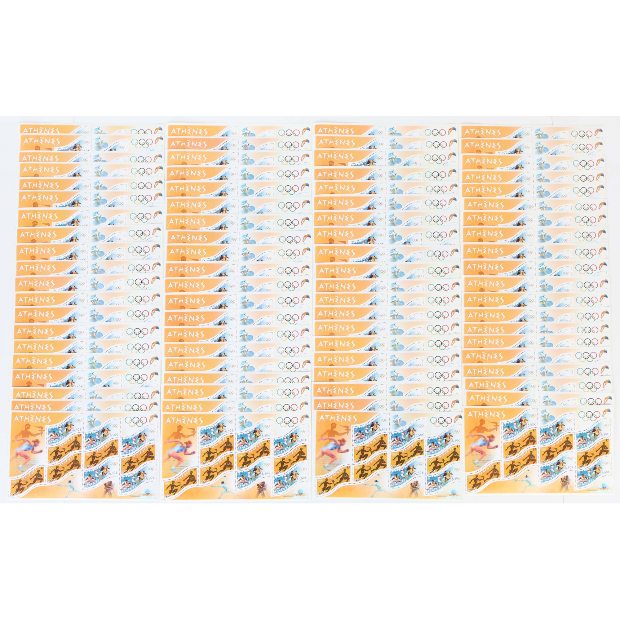 LOT 80 BLOCS N° 73 JEUX OLYMPIQUES ATHÈNES TIMBRES NEUFS** 0.50€ X 10 VF 400€
