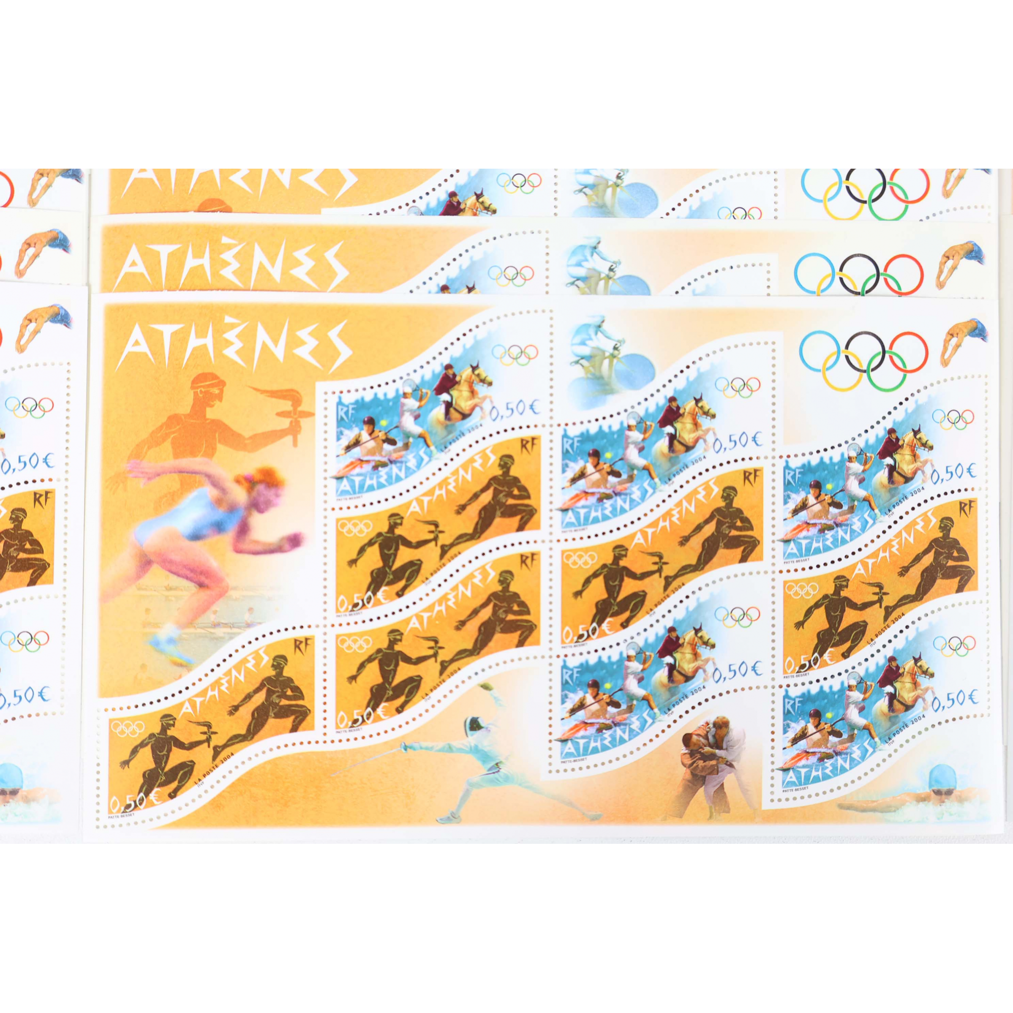 LOT 80 BLOCS N° 73 JEUX OLYMPIQUES ATHÈNES TIMBRES NEUFS** 0.50€ X 10 VF 400€