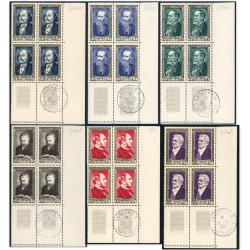 FRANCE BLOCS DE 4 TIMBRES NEUFS N°930 À 935, OBL 1ER J SUR LE BDF, COTE 240€