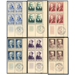 FRANCE BLOCS DE 4 TIMBRES NEUFS** N°945 À 950, OBL 1ER JOUR SUR LE BDF, COTE 280€