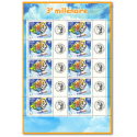 FEUILLE F3365B OFFSET FRANCE TIMBRES PERSOS DU "3è MILLENAIRE" VIGNETTE CÉRÈS