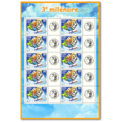 FEUILLE F3365B OFFSET FRANCE TIMBRES PERSOS DU "3è MILLENAIRE" VIGNETTE CÉRÈS