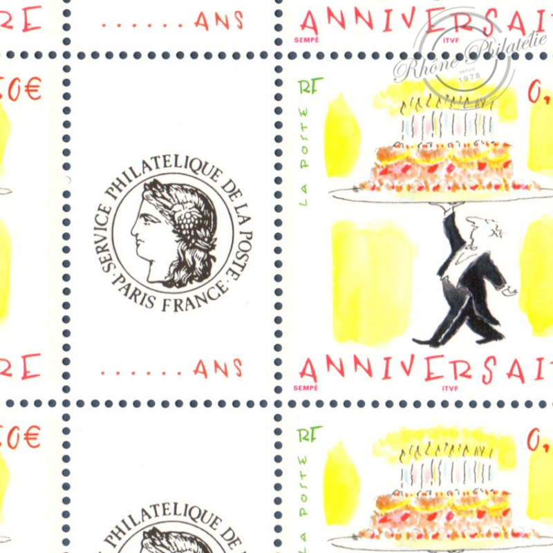FEUILLE TIMBRES ANNIVERSAIRES PAR SEMPE (3688A) VIGNETTE CERES, GOMME BRILLANTE