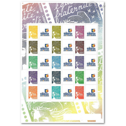 FEUILLE TIMBRES PERSONNALISÉS F3688B GOMME BRILLANTE VIGNETTE LES TIMBRES PERSOS