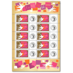 FEUILLE FRANCE F3479A TIMBRES "INVITATION" AVEC VIGNETTE CERES
