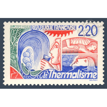 TIMBRE POSTE 2556b LE THERMALISME "DOIGTS COUPES" NEUF** 1988