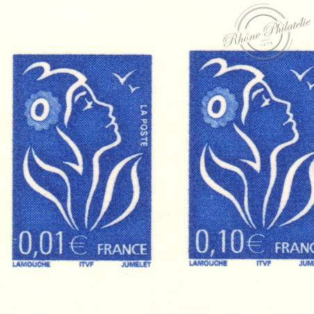 EPREUVE MARIANNE LAMOUCHE BLEUE (imprimerie des timbres poste - France)