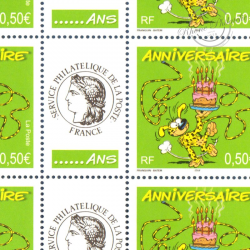 Feuille Timbres Pour Anniversaire Personnalises 3569a Composee De