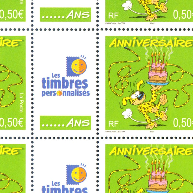Feuille Timbres Pour Anniversaire Personnalises 3569a Composee De