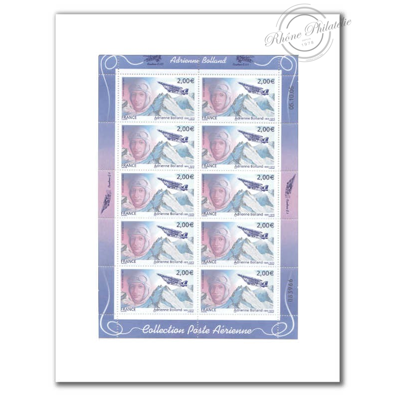 POSTE AERIENNE N° 68 ADRIENNE BOLLAND COLLECTOR FEUILLE DE 10 TIMBRES NEUFS**