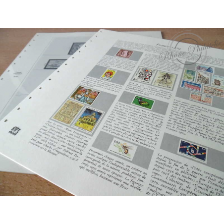 FEUILLES SAFE DUAL 1979 avec almanach encyclopédique pour timbres français