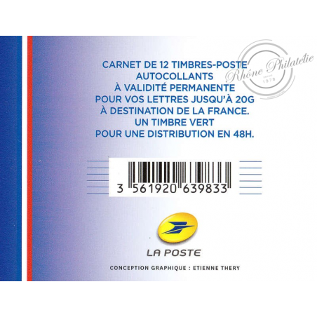 CARNET DE TIMBRES LETTRE VERTE "MAIRIES DE FRANCE" N°BC1202