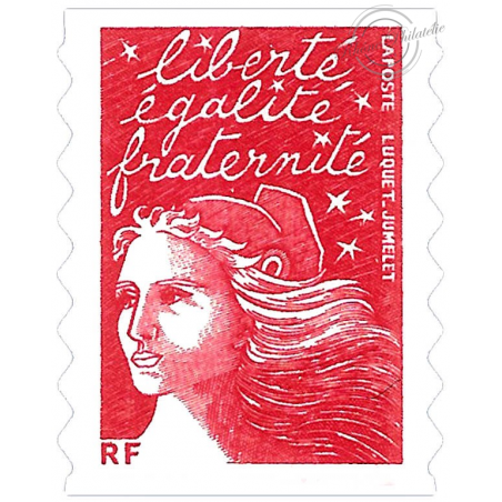 LOT TIMBRES POSTE N°3419 MARIANNE ROUGE DU 14 JUILLET (2001), AUTOADHESIF