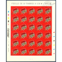 FEUILLE "COEURS 2010 LANVIN", TIMBRES ST VALENTIN AUTOADHESIFS N°386
