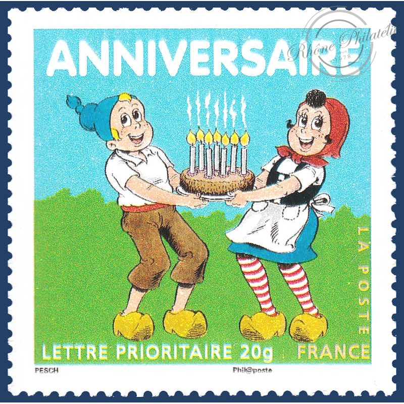 Timbre Poste N 4081 Timbres Anniversaire Sylvain Sylvette 07 F