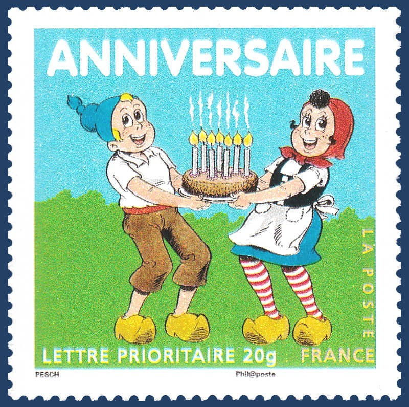 Timbre Poste N 4081 Timbres Anniversaire Sylvain Sylvette 07 F