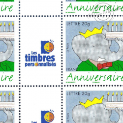 Feuille Timbres Pour Anniversaire Personnalises 3927a Composee De