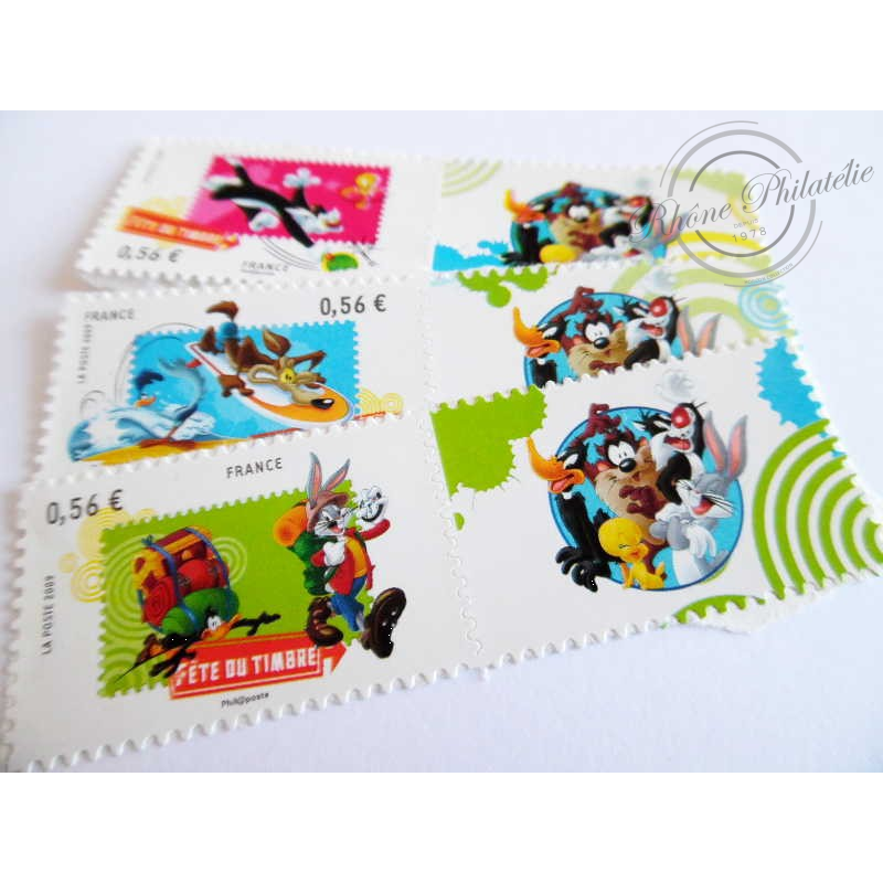 TIMBRES POSTE AUTOADHESIFS 271 A 273 PERSONNAGES WARNER BROS (FETE DU TIMBRE 2009)