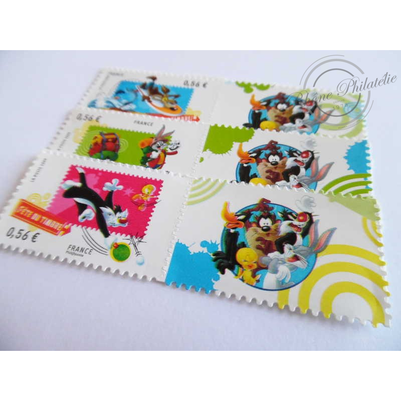 TIMBRES POSTE AUTOADHESIFS 271 A 273 PERSONNAGES WARNER BROS (FETE DU TIMBRE 2009)