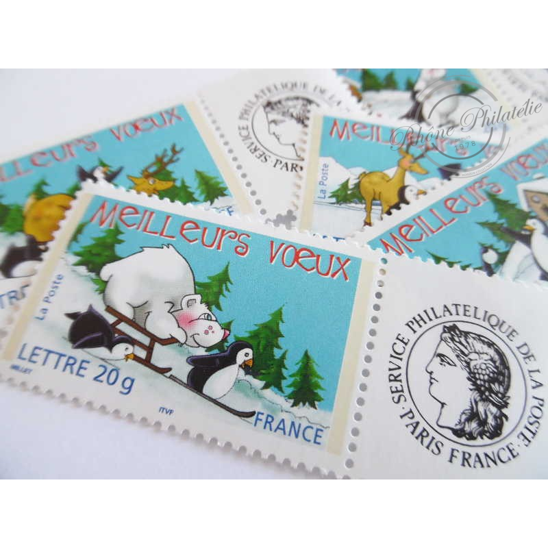 TIMBRES PERSONNALISES N°3853A-3857A TIMBRES MEILLEURS VOEUX 2005