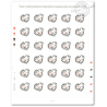 FEUILLE TIMBRES POSTE AUTOADHESIFS 103 COEURS 2007 GIVENCHY POUR LETTRE 50G