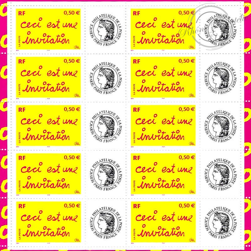 FEUILLE N°F3636Aa TIMBRES PERSOS GOMME MATE"CECI EST UNE INVITATION" CÉRÈS 2004