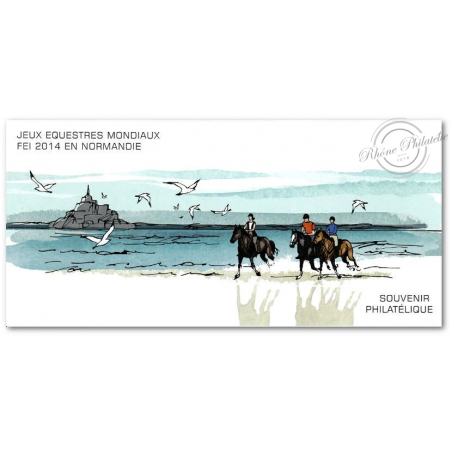 BLOC SOUVENIR N°97 JEUX EQUESTRES MONDIAUX 2014 TIMBRES NEUFS** COTE 32 EUROS