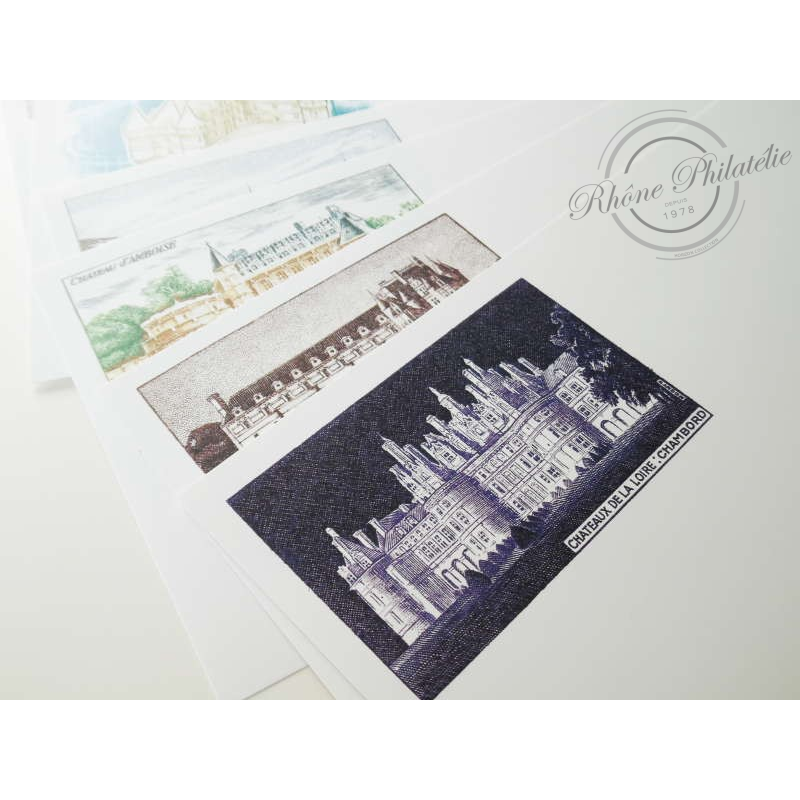 LOT DE 5 ENVELOPPES PRET-A-POSTER CARTES ASSORTIES SUR CHATEAUX DE LA LOIRE