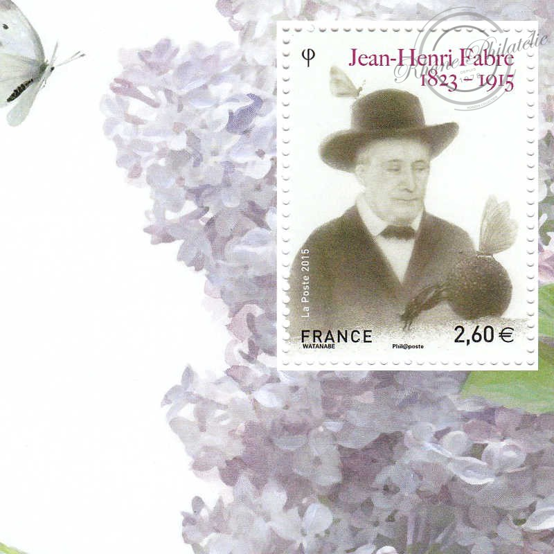 BLOC SOUVENIR N°112 JEAN-HENRY FABRE TIMBRE NEUF** ANNEE 2015 COTE 32 EUROS