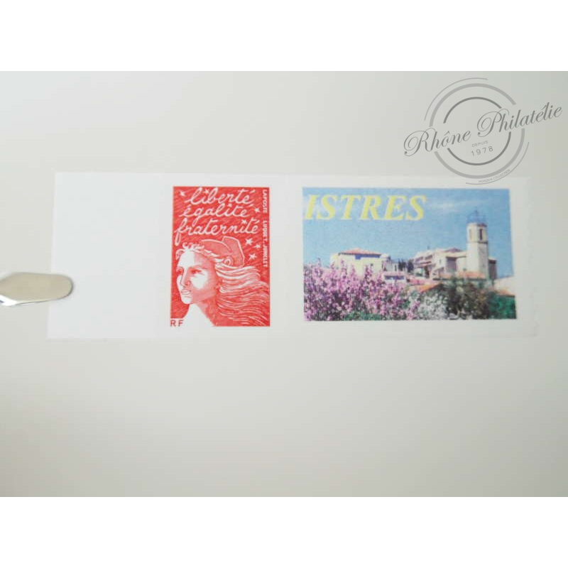 TIMBRE PERSONNALISE N°3729A MARIANNE 14 JUILLET, VIGNETTE ISTRES EGLISE