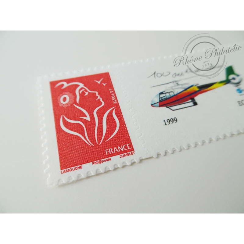 TIMBRE PERSONNALISE N°3802Ab MARIANNE LAMOUCHE PHIL@POSTE, EUROCOPTER EC130B4