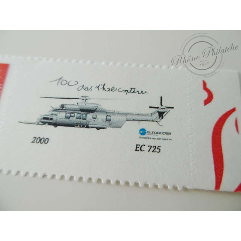 TIMBRE PERSONNALISE N°3802Ab MARIANNE LAMOUCHE PHIL@POSTE, EUROCOPTER EC 725