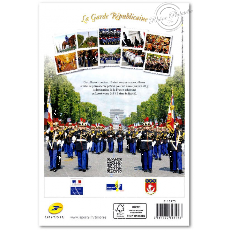 COLLECTOR LA GARDE REPUBLICAINE (2013) TIMBRES LETTRES VERTES 20G AUTOADHESIFS