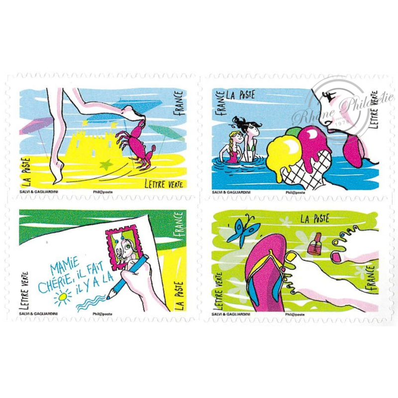 Carnet De Timbres Poste France 20g - Lot De 12 Timbres Autocollants 'Poké', Validité Permanente, Pour Lettres Vertes Et Petits Envois