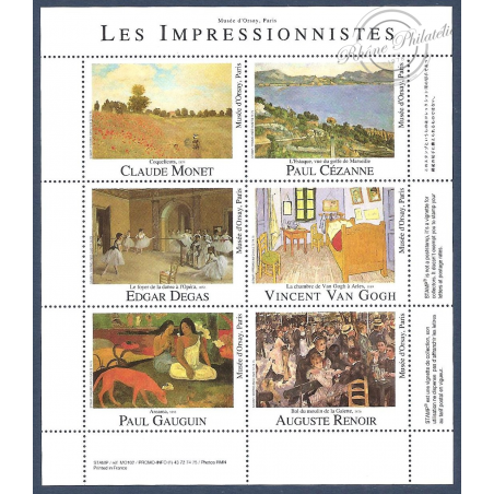 VIGNETTE, LES IMPRESSIONNISTES vignettes de collection du Musée d'Orsay sans valeurs d'afranchissement