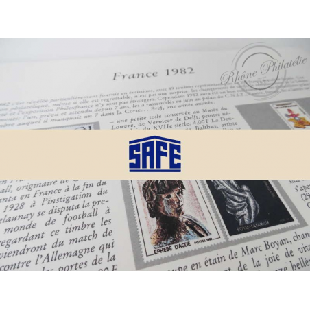 FEUILLES SAFE DUAL 1982 avec almanach encyclopédique pour timbres français