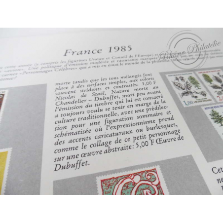 FEUILLES SAFE DUAL 1985 avec almanach encyclopédique pour timbres français