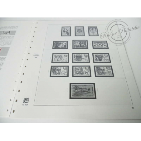 FEUILLES SAFE DUAL 1985 avec almanach encyclopédique pour timbres français