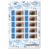FEUILLE TIMBRES PERSONNALISES N°3966A AUTOADHESIFS MARIANNE LAMOUCHE BLEUE, GRANDES VIGNETTE