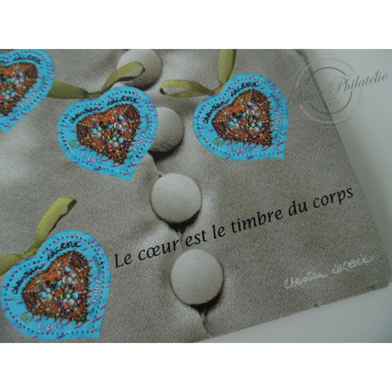 LOT DE 29 BLOCS LE COEUR EST LE TIMBRE DU CORPS, FACIALE 66€