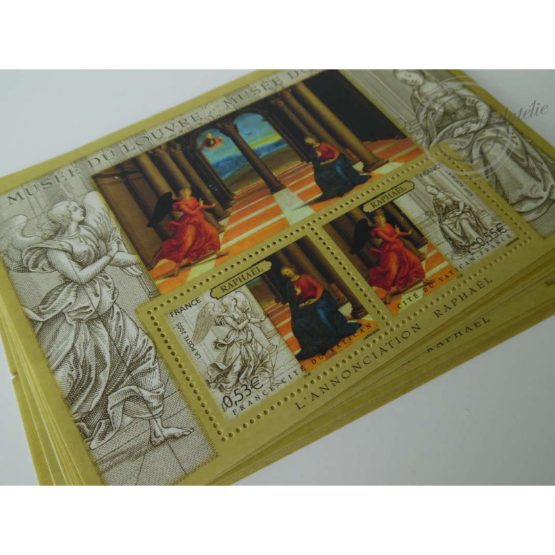 LOT TIMBRES-POSTE EN €, BLOCS MUSÉE DU LOUVRE ET DU VATICAN
