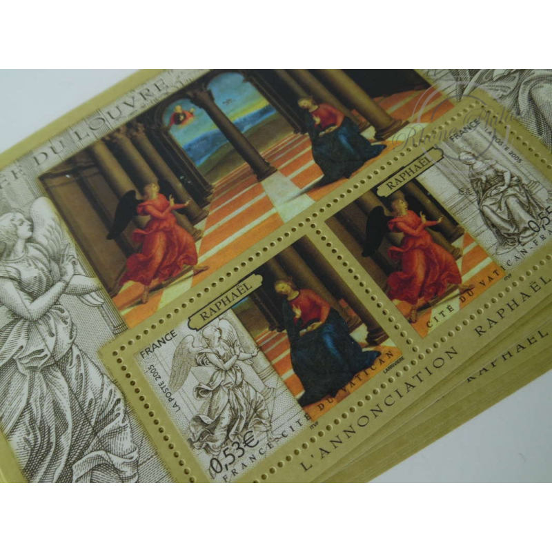 LOT TIMBRES-POSTE EN €, BLOCS MUSÉE DU LOUVRE ET DU VATICAN