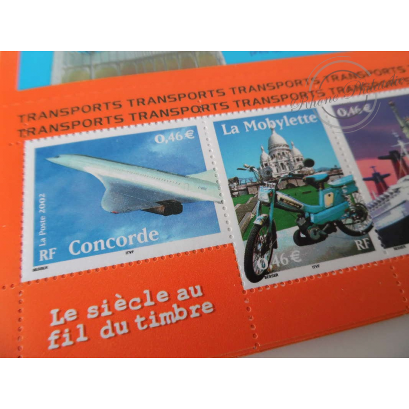 LOT DE 19 BLOCS LE SIECLE AU FIL DU TIMBRE / TRANSPORTS, FACIALE 87€