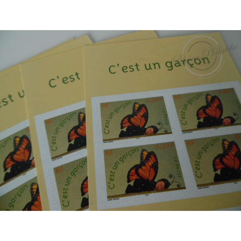 LOT TIMBRES-POSTE 0.50 EUROS, CARNETS C EST UN GARÇON